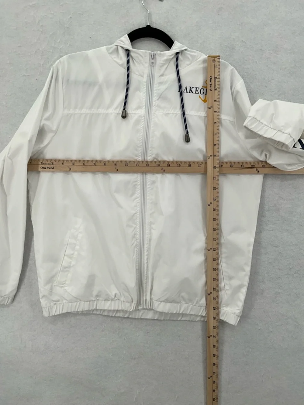 NWOT Lakegirl‎ Women's Full Zip Windbreaker Jacket Nautical Large White